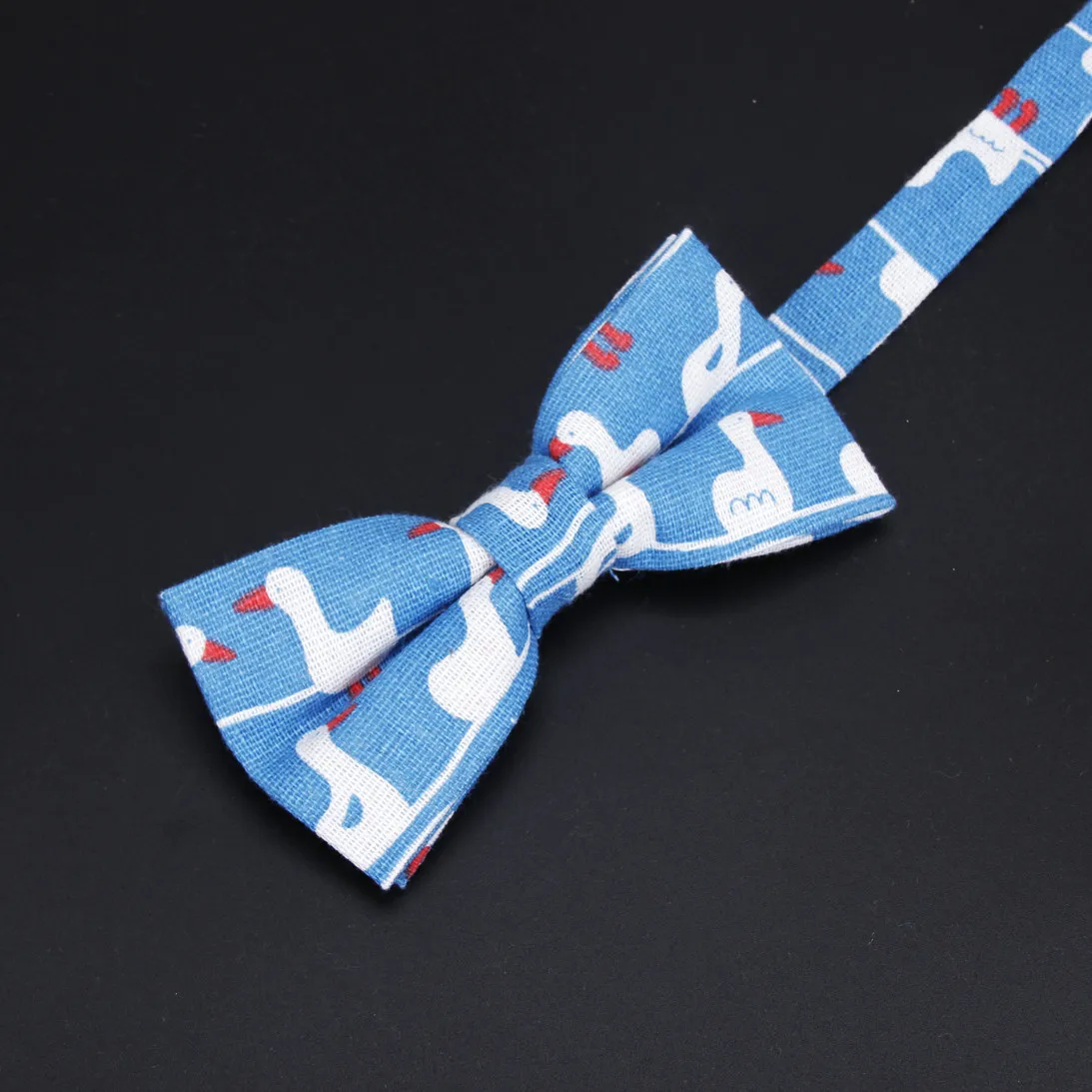 Męskie fajne z lnu z nadrukiem miłość w paski muszki człowiek szyi Bowtie UnionFlag Bowknot Gravatas krawat letni nadruk niedźwiedzia motyl