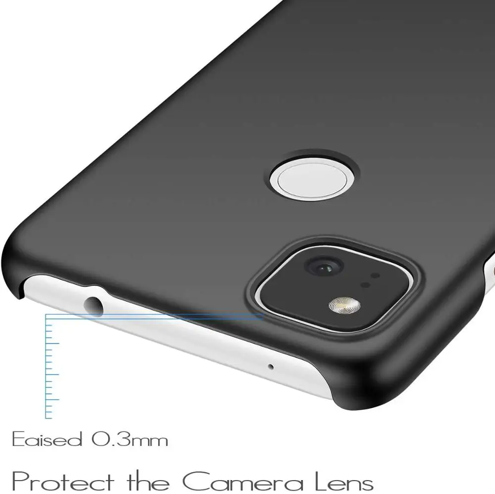 For Google Pixel 4A PC Cases Super Luxury Matte Plain Black Phone Cover For Google Pixel 4A Hard Slim Plastic Shockproof PC Case