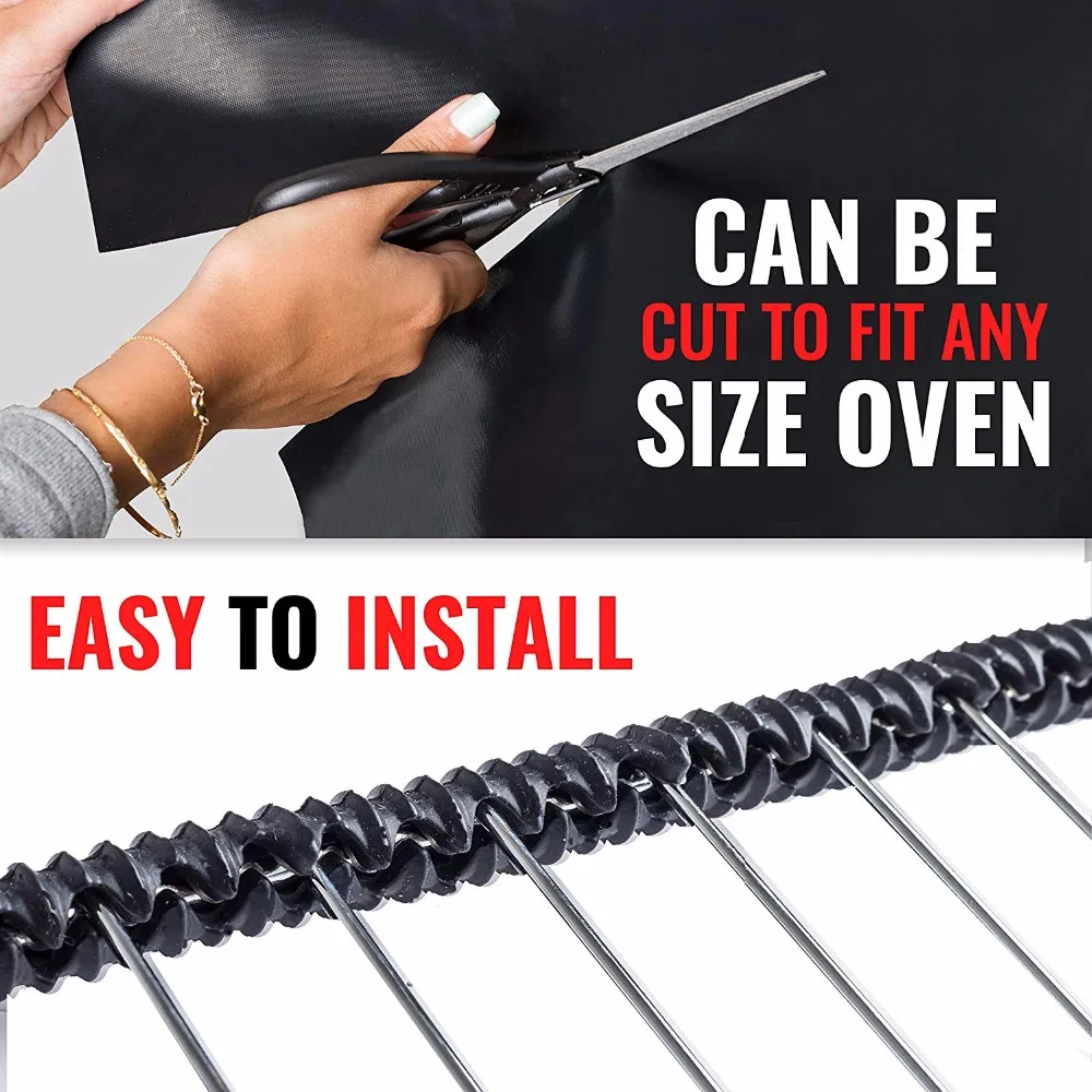 Oven Protector Set: 2 x Large Non Stick Oven Liner+ 2 Oven Rack Guards Baking Spill Mats