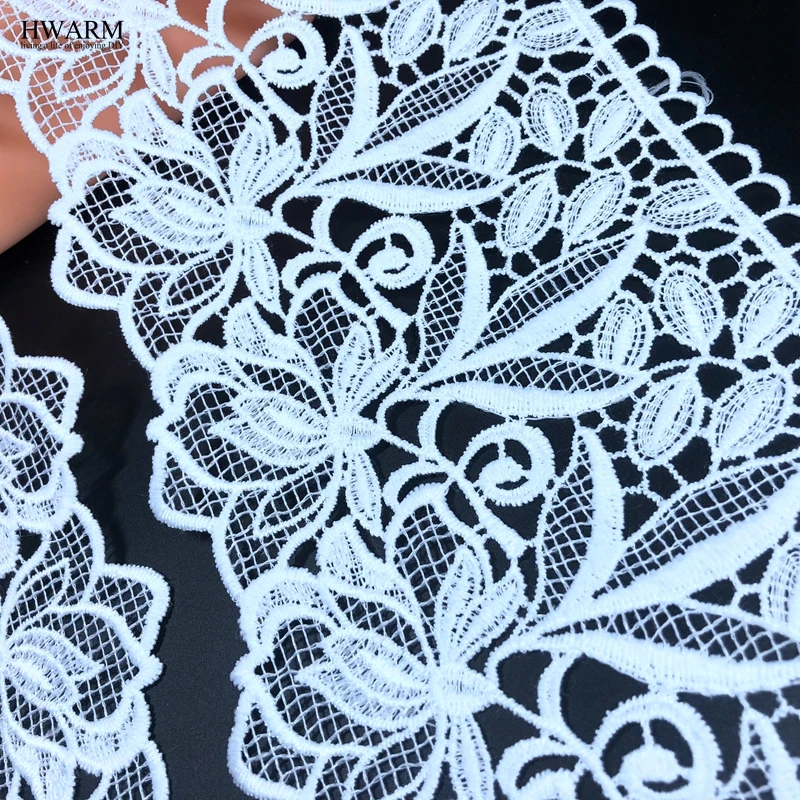 5yard 12.8cm white arts craft sewing lace fabric ribbon trim DIY handwork water soluble lace wedding curtain skirt accessories