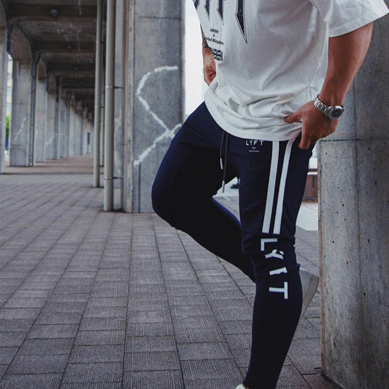 Side Stripe JP&UK New Autumn Men Gym Training Jogging Pants Men Joggers Slim Fit Sweatpants Cotton Running Sport Pants