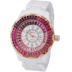 MELISSA Luxury Brand Jpan MIYOTA Quartz Women's Watches Austria Crystal Fashion Bracelet Sapphire Waterproor Cerimic Clock F6373