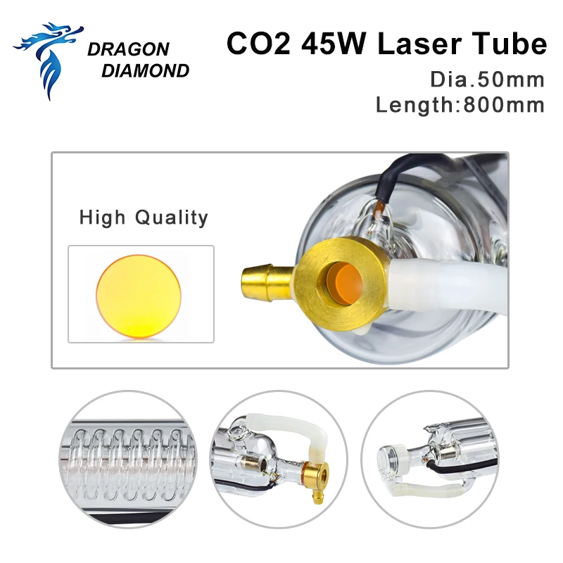 Imagem -03 - Cabeça do Metal para a Gravura do Laser do Co2 e a Máquina de Corte Tubo do Co2 Diâmetro 50 mm Comprimento 800 mm 45w