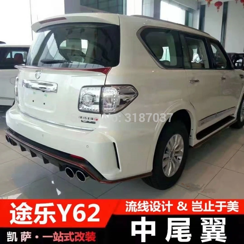 For Nissan PATROL Y62 2012-2018 ABS Plastic Unpainted Color Rear Spoiler Wing Trunk Lid Cover Car Styling