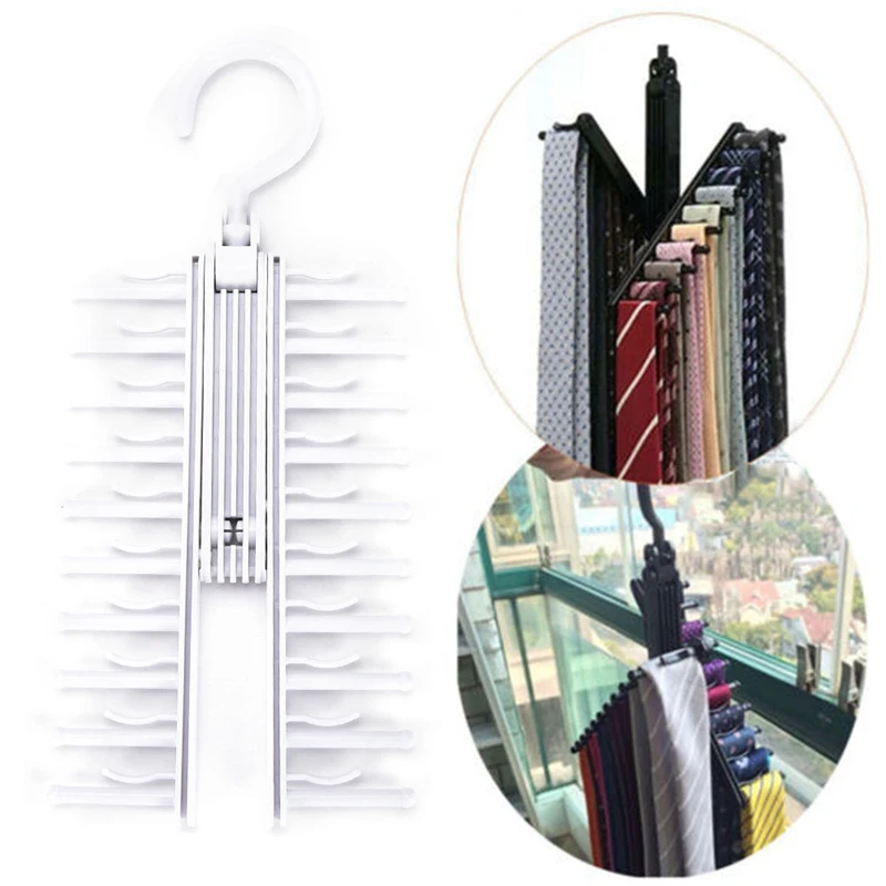 Creative Verstelbare 360 Graden Roterende Tie Rack Riem Sjaal Stropdassen Hanger Holder Closet Organizer