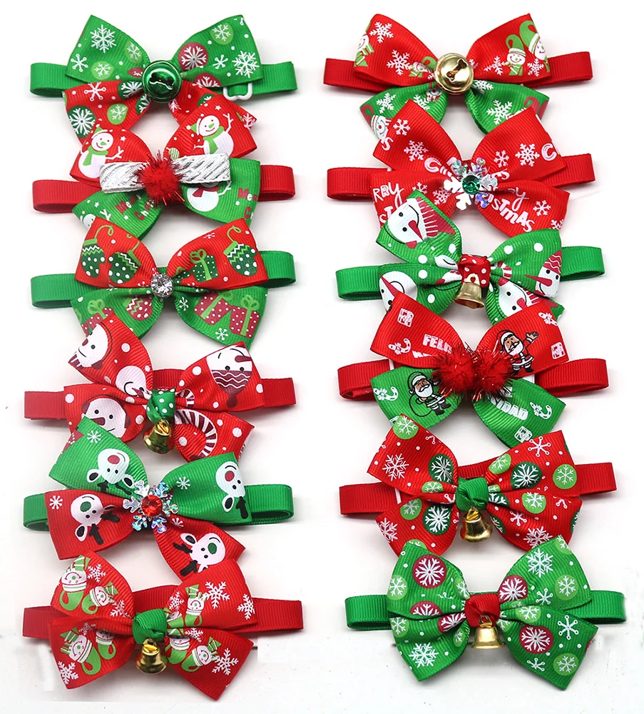 50pcs Dog Christmas Bow Tie Dogs Pets Christmas Accessories Samll Dog Cat Puppy Bowties Dog accessories for small dogs luxury