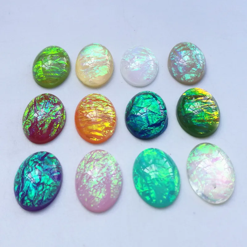 10 Pieces/lot 13x18mm 12 Colors Oval Resin Beads Cabochon Cameo Beads For Jewelry Pendant DIY Making Accessory