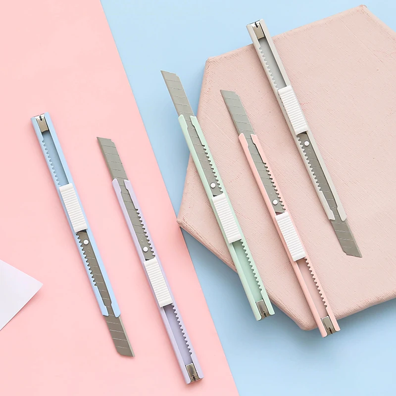 Morandi Utility Knife Paper Cutter Sharp Art Knife Cute Modelling Craft Scissors Mini Simple Portable Knife Office Stationery