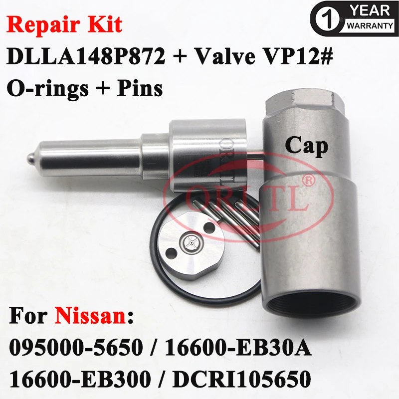 

Комплект для ремонта сопла DLLA148P872 (093400-8720) клапан VP12 # для Nissan 16600-EB30A 16600EB30A 16600EB30E DCRI105650 095000-5650