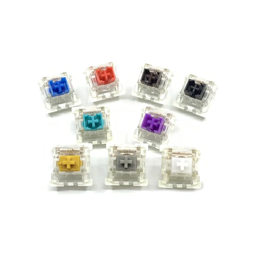 Imagen 2 del producto Outemu interruptores para teclado mecánico, negro, azul, marrón, rojo, morado, verde, dorado, plateado, silencioso, eje gris claro, PC para juegos