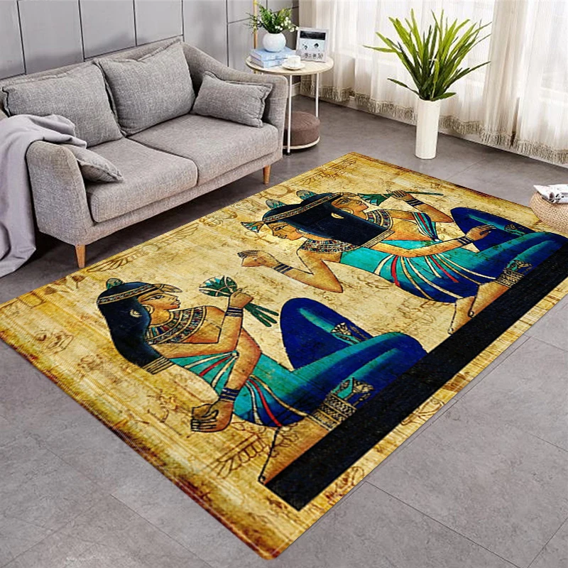 Ancient Egypt Carpet for Living Room Large Area Rug Bedroom 3D Printed Floor Mat Doormat Entrance Mat Alfombra Tapis Tapete