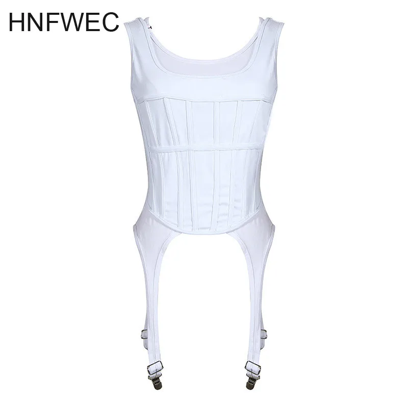 

Women White Irregular Split Joint Two Piece Tank Tops New Sleeveless Personality Fashion Tide Spring Summer 2020 U254