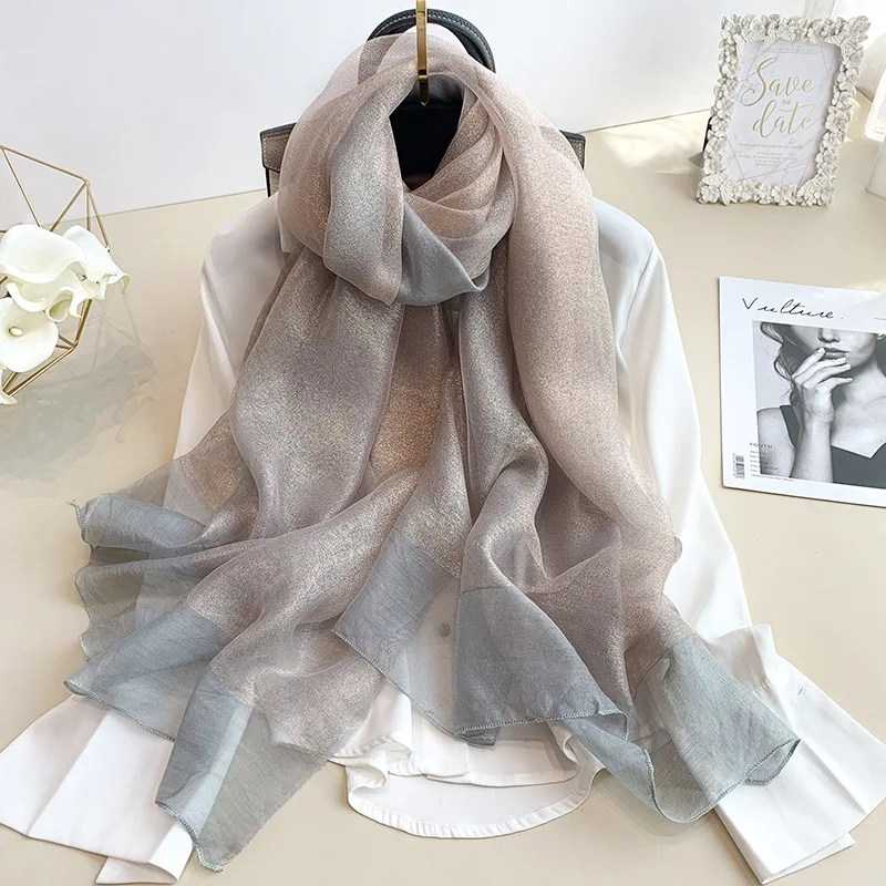 Silk Scarf Women Soft Long Autumn Winter Scarves Fashion 2024 Solid Shawls And Wraps High Quality Foulard Pashmina Hijab Bandana