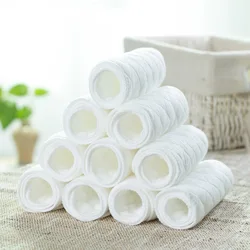 Pañales reutilizables de 3 capas para bebé, insertos de tela 100% algodón lavable, respetuoso con el medio ambiente, 5/10 Uds.