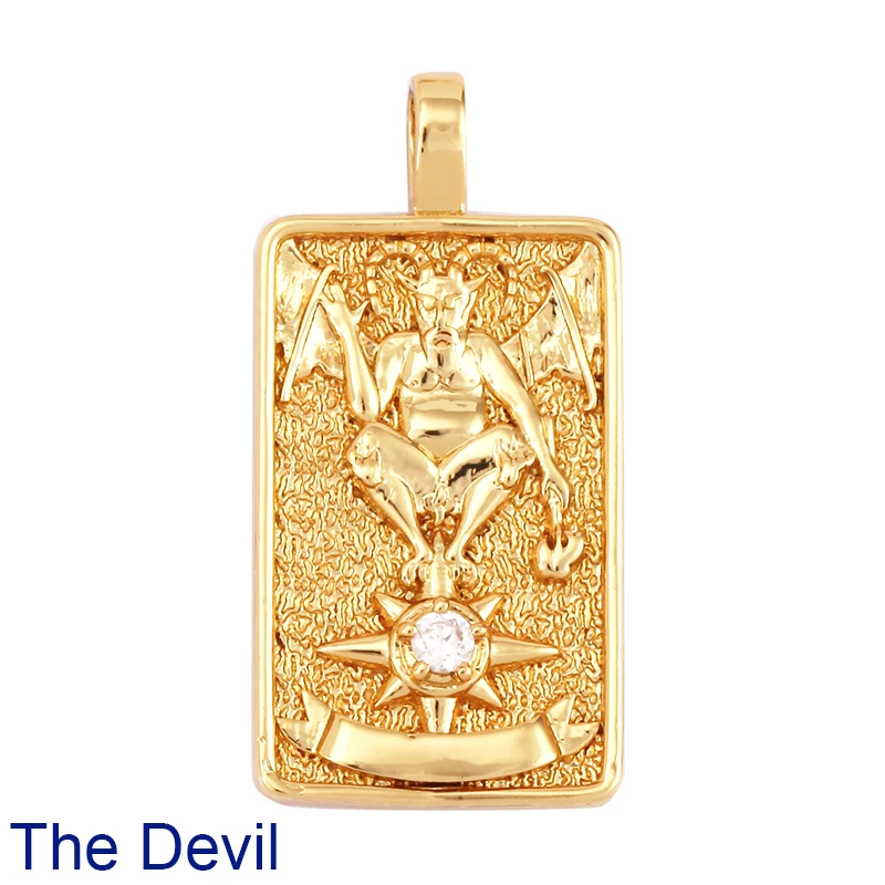 Tarot Karten Charm Anhänger, 2021 Neue 18K Reales Gold Überzogene DIY Schmuck Zubehör für Armbänder Halsketten Machen M06 – Detail 17