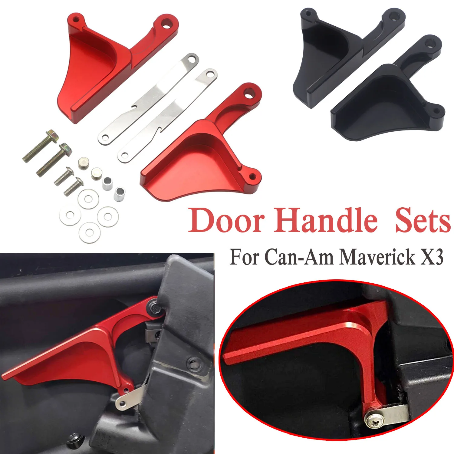 

Billet Aluminum Anodized Door Handle Latches Sets For Can-Am Maverick X3 X DS RS Turbo R Max 2 & 4 Door 2017-2020 2019 2018