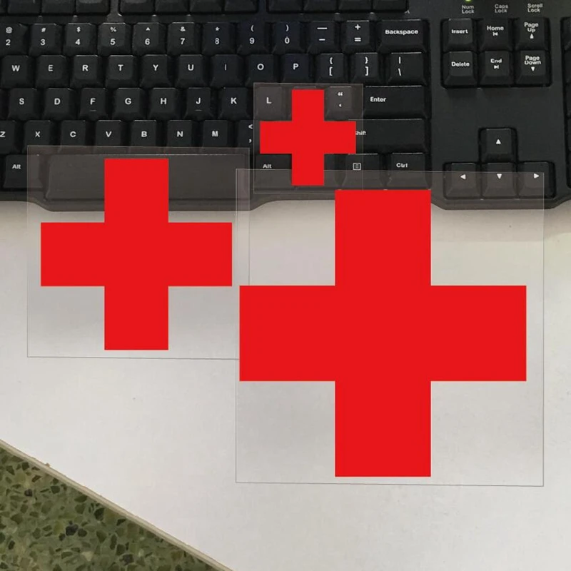 Reflective Car Sticker RED MEDICAL CROSS Accessories Decorate Vinyl Styling Cover Scratches Waterproof Motorcycle Decals