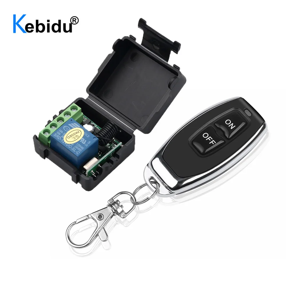 Kebidu 433 Mhz Remote Control RF Transmitter  With Wireless Remote Control Switch DC 12V 1CH Relay Receiver Module