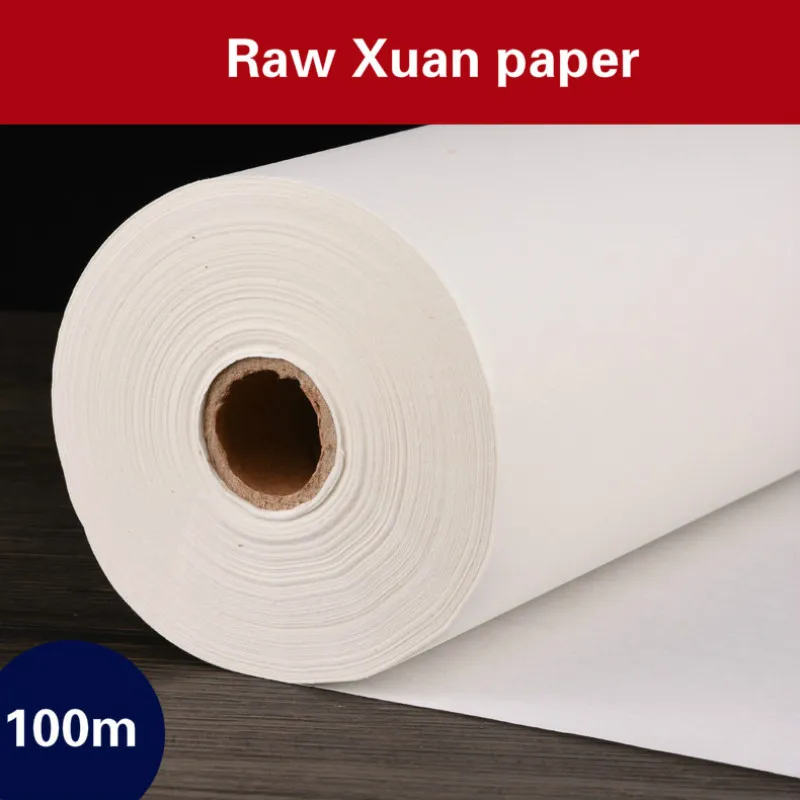 100m Long Scroll Raw Rice Paper Calligraphy Painting Paper Brush Writing Creation Paper Framed Art Painting Printing Paper