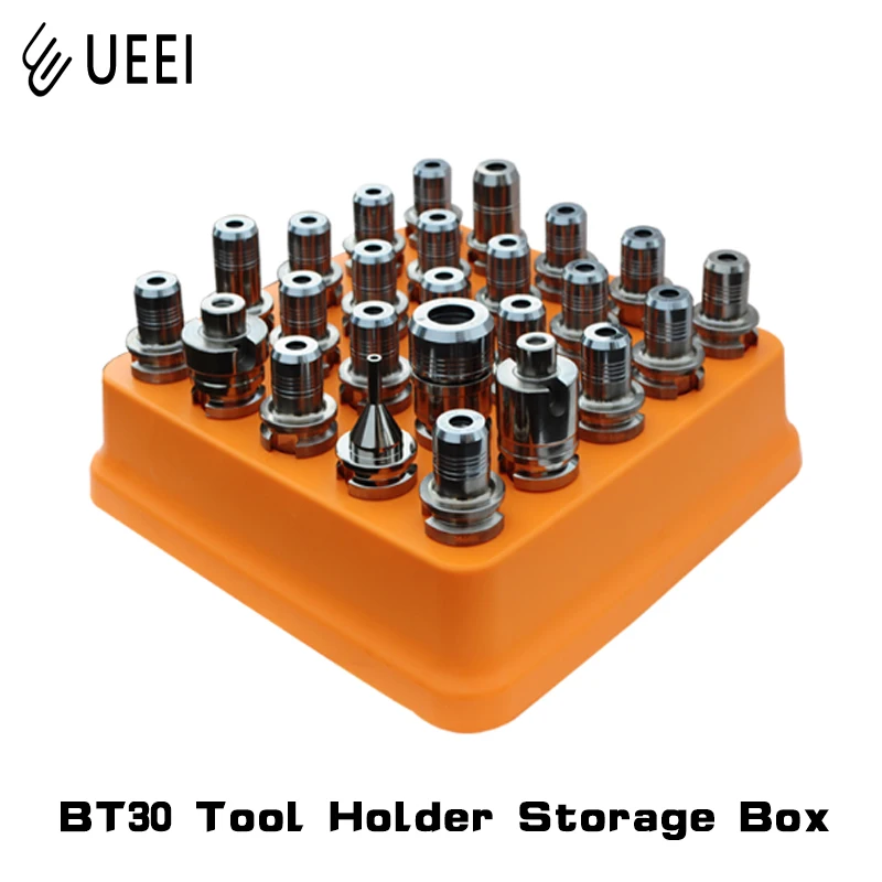 BT30 Tool Holder Storage Box With 25 Holes For CNC Machining Center Plastic Thickening And Hardening Props Tool Holder Organizer