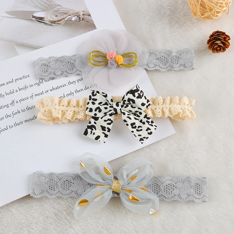 2022 baby headband Flower Bows Headbands hair band Bowknot Lovely Headwear Children Princess girls Hair Accessories 3pcs/lot