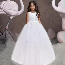 Formal Kids Long Bridesmaid Dress For Children Costume Floral Prom Princess Dresses Vestido Girl Party Wedding Evening Gown