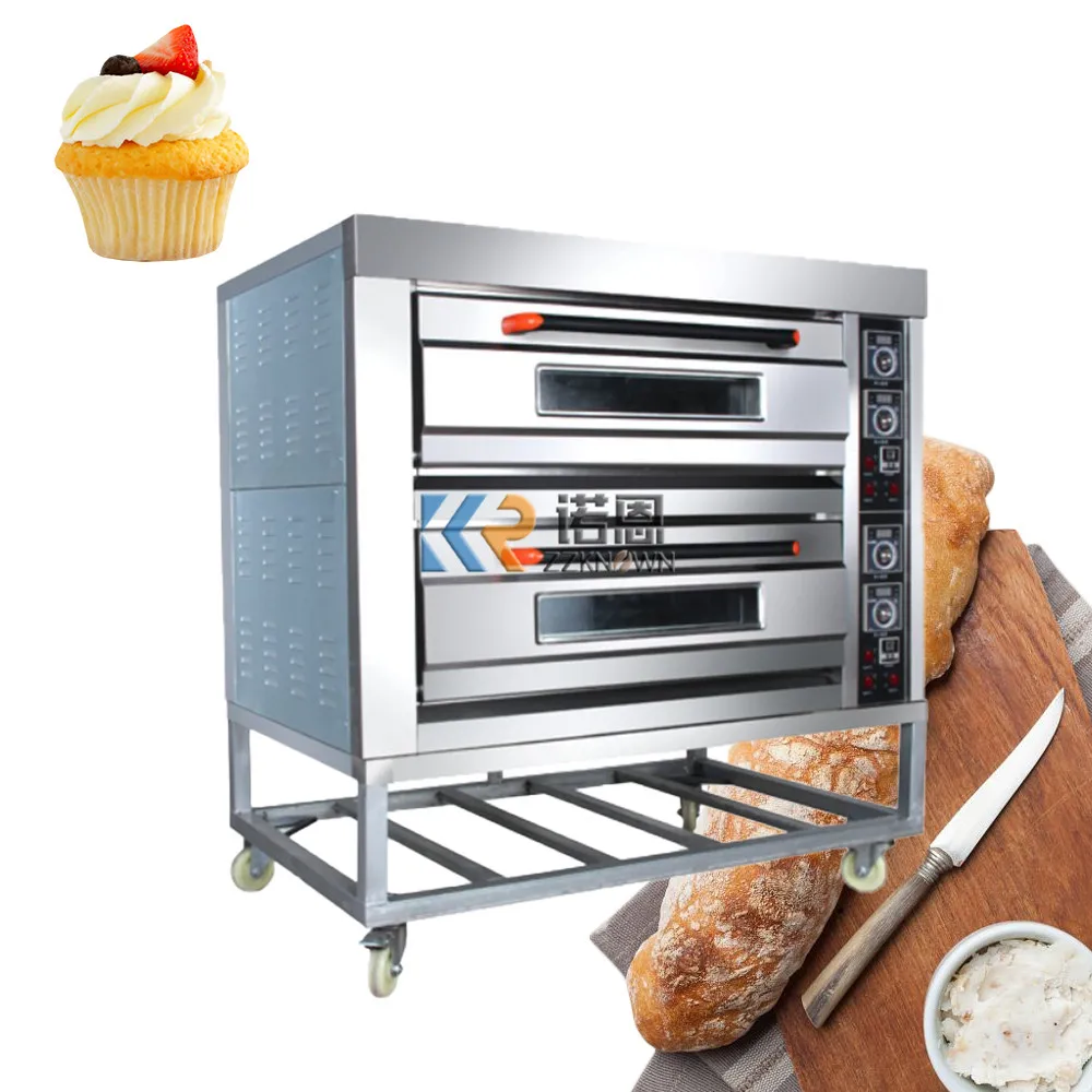 2 Deck 4 Trays Electric Baking Oven Kitchen Bakery Equipment Commercial Pizza Oven Machine with CE