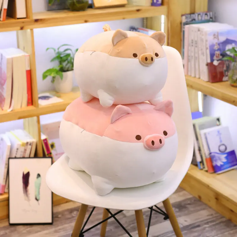 Cartoon Soft Down Cotton Fat Pig Plush Toys Stuffed Pink Doll Sleep Pillow Cushion Gift for Girlfriend