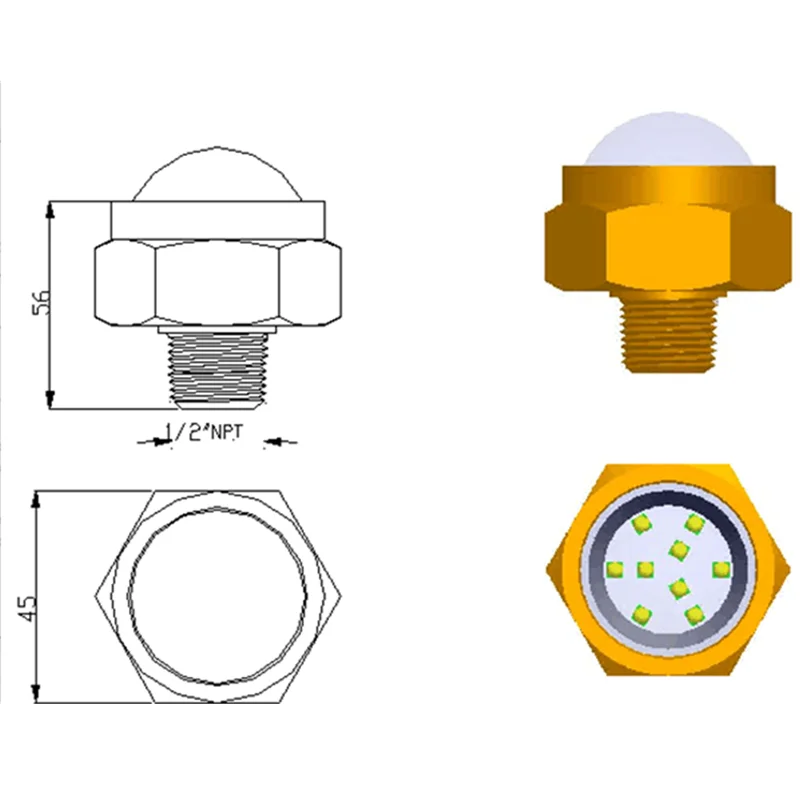 Imagem -05 - Doca Marinha Led Dreno Plug Barco Luz Dc1030v Npt Yacht Habitação Subaquática Iate Lâmpada de Água Salgada Marinha Piscina 27w 45