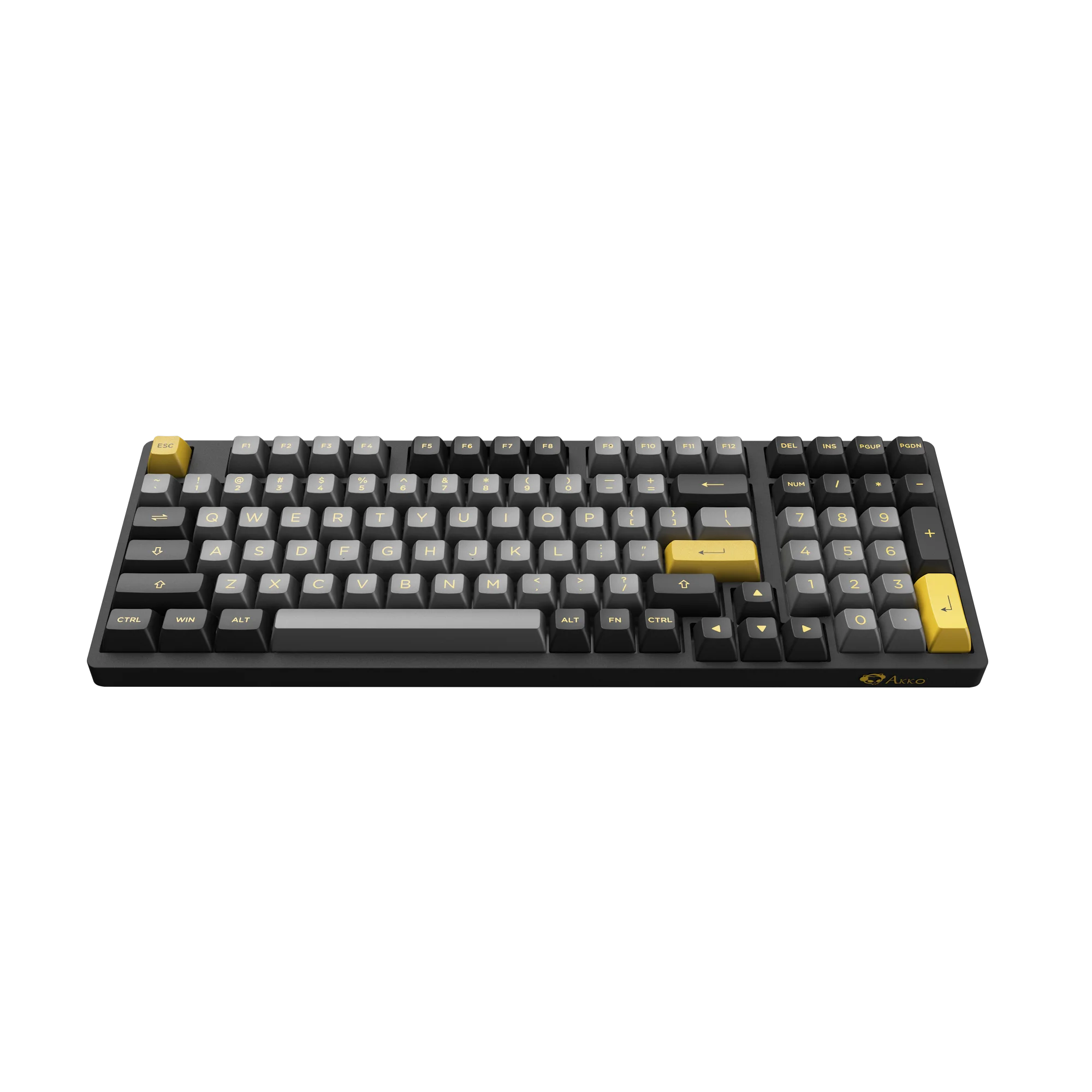 Akko Black & Gold 3098B Hot-swappable RGB Backlit Mechanical Gaming Keyboard USB Type-C Wired/Bluetooth 5.0/2.4G Wireless