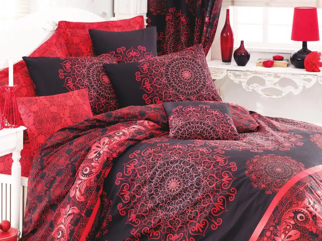 Ottoman 100 Cotton Single Duvet cover set Red