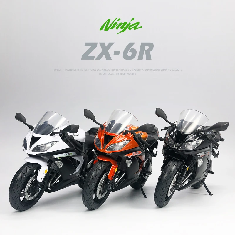 1:12 Kawasaki ZX-6R Racing Motorcycles Simulation Alloy Motorcycle Model Shock Absorbers Collection Toy Car Kid Gift