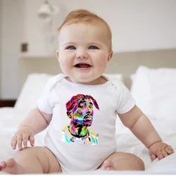 2020 Pasgeboren Bodysuits Baby Tupac 2pac Hiphop Swag Print Korte Mouw Romper Mode Jumpsuit Outfits Jongens Meisjes Kleding