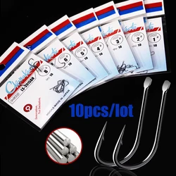10 Pieces/30 Pieces/Batch Sode Fishing Hook Size 1-8# Black Barbed High Carbon Steel Sharpening Bait Fishing Tackle Strong