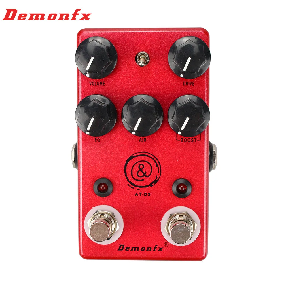 Demonfx AT-DS Overdrive Guitar Effect Pedal Chorus con True Bypass multifunzionale Volume EQ Drive Air Bass Guitar Damper