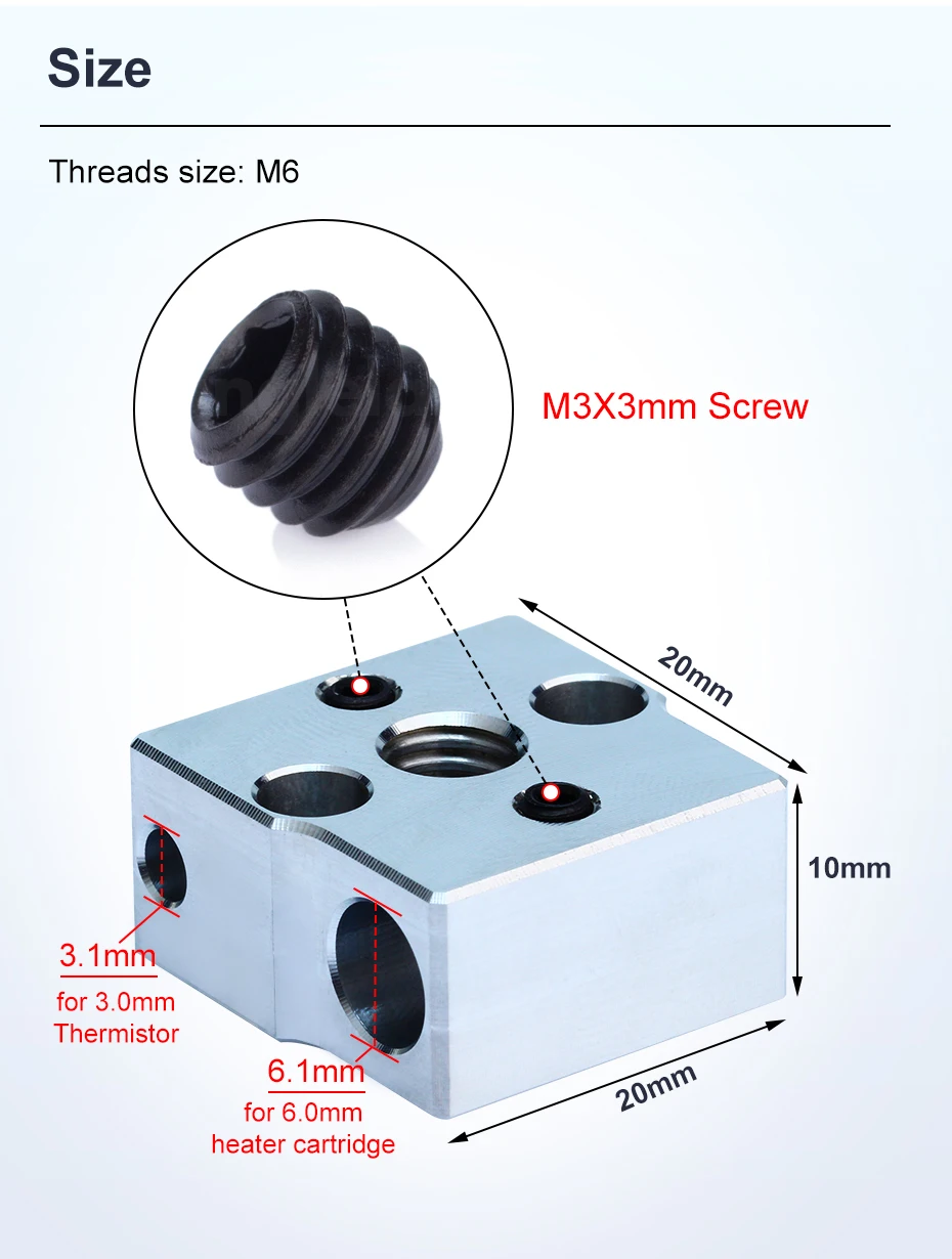 Trianglelab CR-6 SE Aluminium-Metallheizblock CR6 SE HEATBLOCK Kompatibel mit CR-6 SE / CR-6 MAX SE – Detail 5