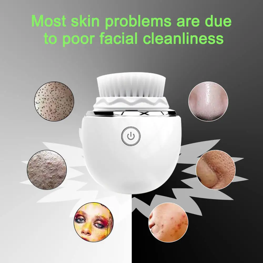 Electric Facial Cleaning Brush Skin Care Pore Cleaner Rotating Oscillation Face Washing Cleanser Sonic Egg Shape Waterproof IPX6