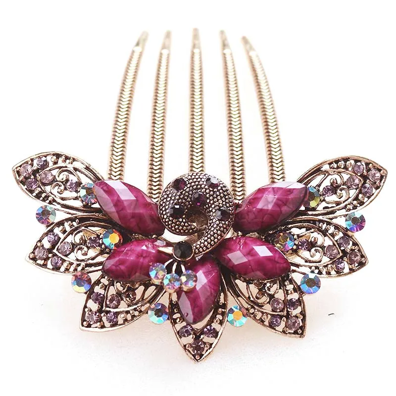 Morkopela Peacock Hair Comb Clip Chinese Hair Pin Jewelry Banquet Rhinestone Hairpin Hair Accessories For Women