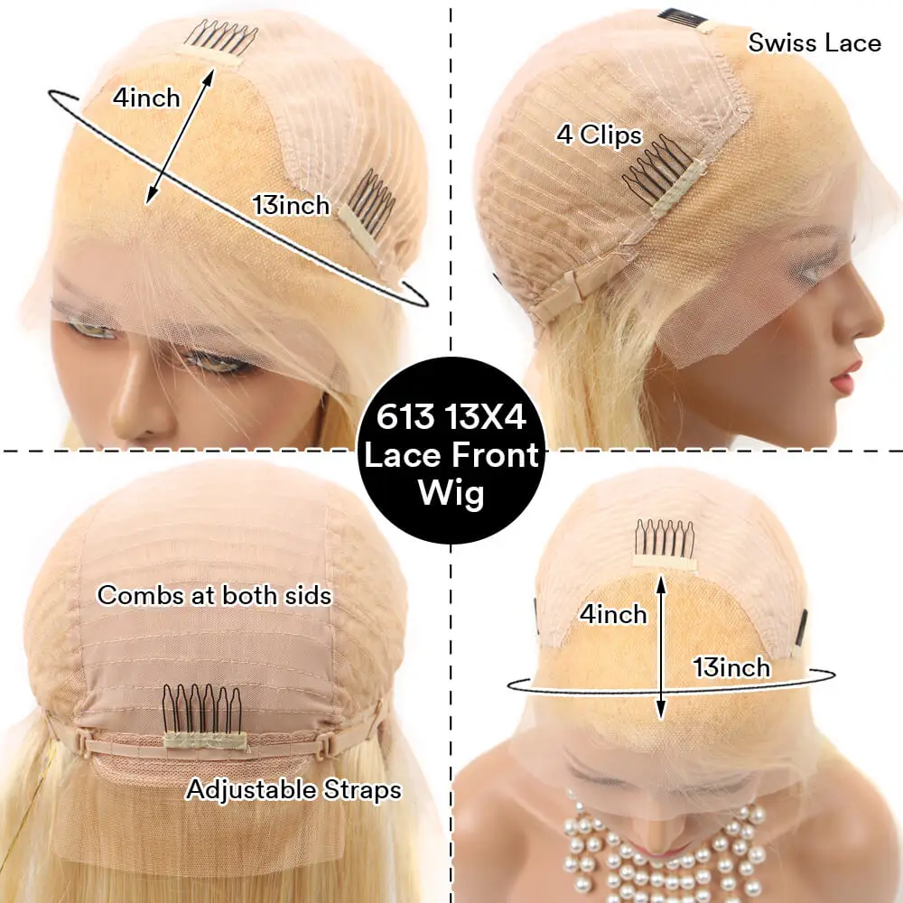 Peruca frontal de renda reta para mulheres, cabelo remy brasileiro, cabelo humano, transparente frente de renda, 42 \