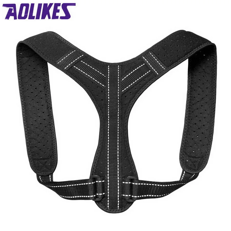 AOLIKES Back Posture Corrector Protective Band Adjustable Humpback Orthosis Straight Back Belt Back Fix Shoulder Corset Support