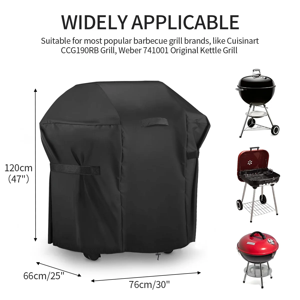 76x66x120cm BBQ Grill Barbeque Cover Anti-Dust Waterproof Weber Heavy Duty Charbroil BBQ Cover Outdoor Rain Protective Barbecue