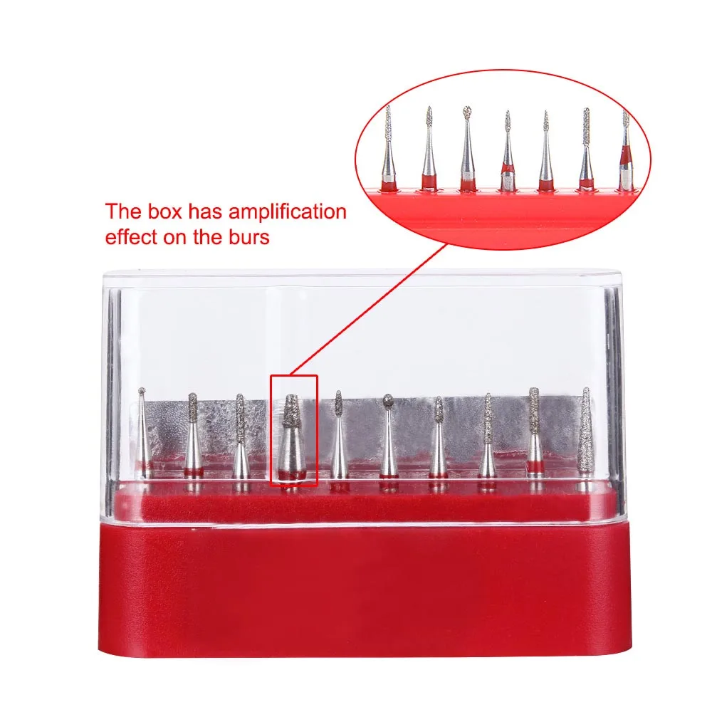 AZDENT 10 Pcs/Box Dental Diamond Burs Drill Dental Burs Dia-burs for High Speed Handpiecess