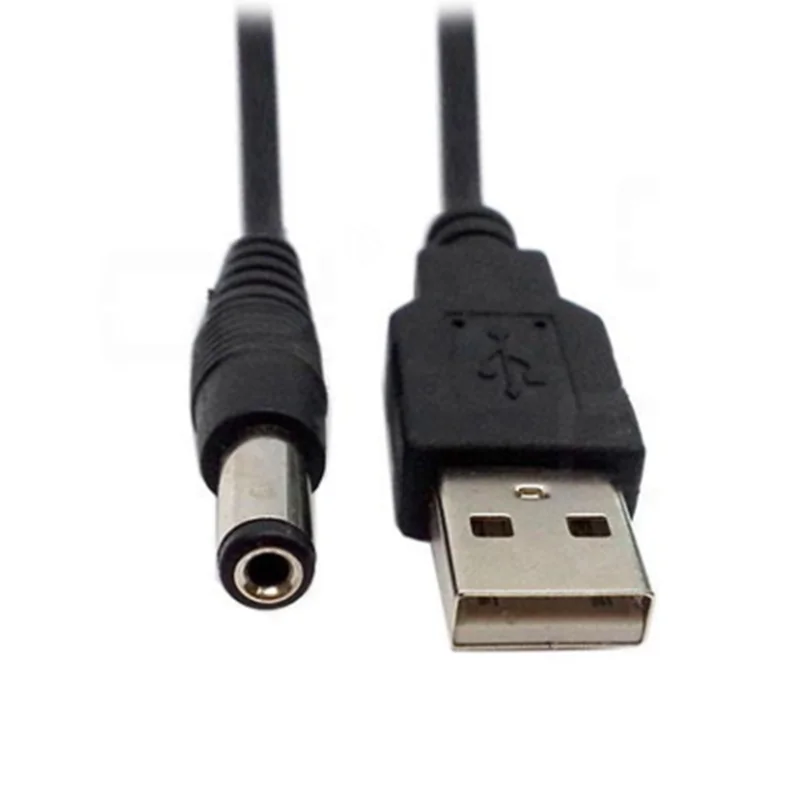 High Quality USB 2.0 Type A Male to DC 5.5x2.1mm DC Power Plug Barrel Connector 5V Cable For Small Electric Fan Audio 80cm