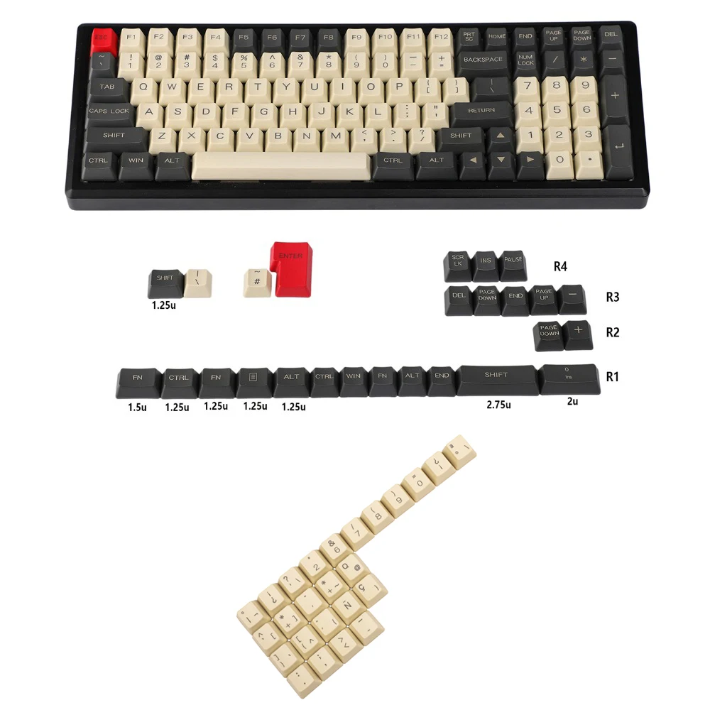 YMDK Laser Etched UK Italian Spain German ISO OEM Profile Thick PBT Keycap For MX Mechanical Keyboard YMD96 KBD75 104 87 61