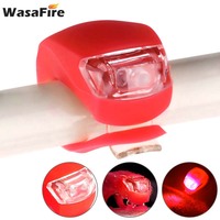 WasaFire Silicone LED Bike Lights Waterproof Bicycle Head Front Light Cycling Wheel Flash Rear Lamp Night Warning Taillight Gift