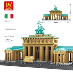 Architecture Street View Famous Landmark Brandenburg Gate Berlin Germany Building Blocks Model Bricks Toys Gift