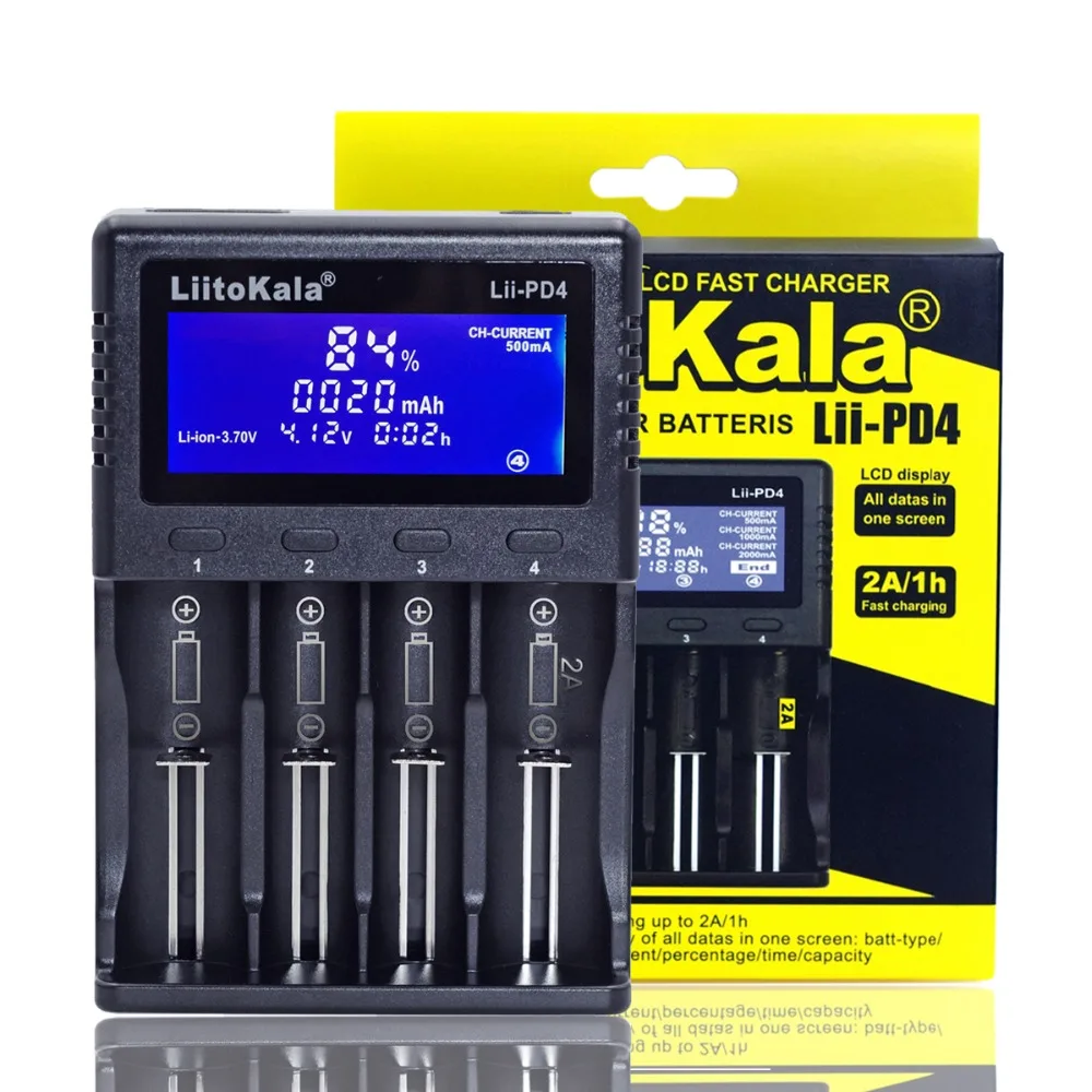 Liitokala Lii-PD4 Lii-S2 Lii-S4 Lii-500S 18650 Lithium Battery Charger 3.7V 21700 26650 25500 20700 14500 16340 1.2V AA AAA