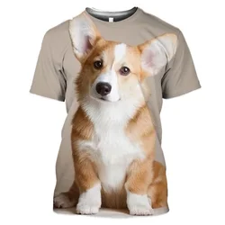 Pet Cute Welsh Corgi 3D Print  Pembroke Dog Baby Puppy Tshirt Summer Women Men T-shirt Hip Hop Pullover Short Sleeve