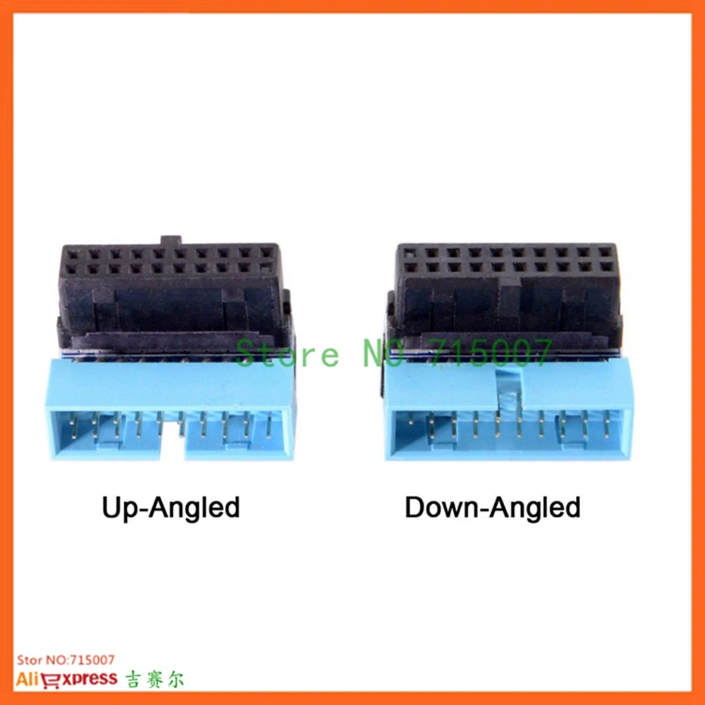 USB 3.0 20pin Male To Female Extension Adapter Up Down Angled 90 Degree For Motherboard Mainboard 1PC