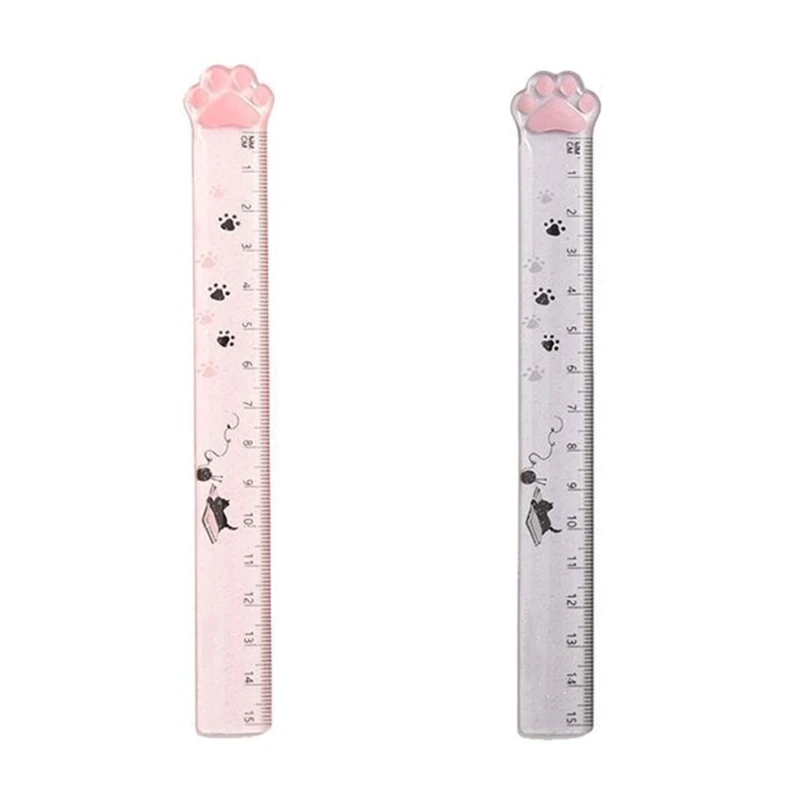 F3MA scala creativa righello simpatico cartone animato gatto zampa righello dritto strumento di misura cancelleria matematica righello per la scuola dell'ufficio del viaggiatore